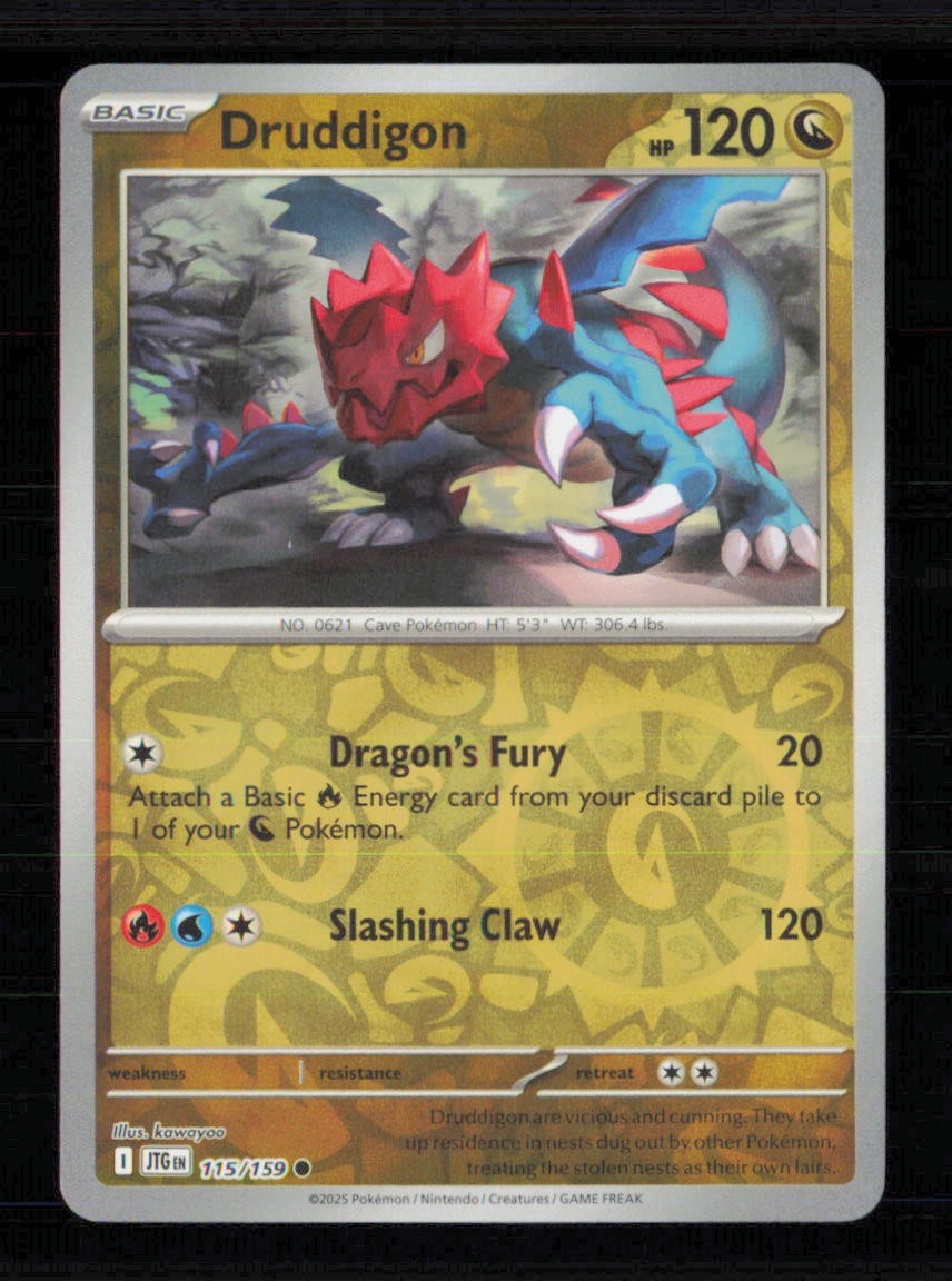 Druddigon 115/159 Common Journey Together Pokemon Reverse Holo Near Mint