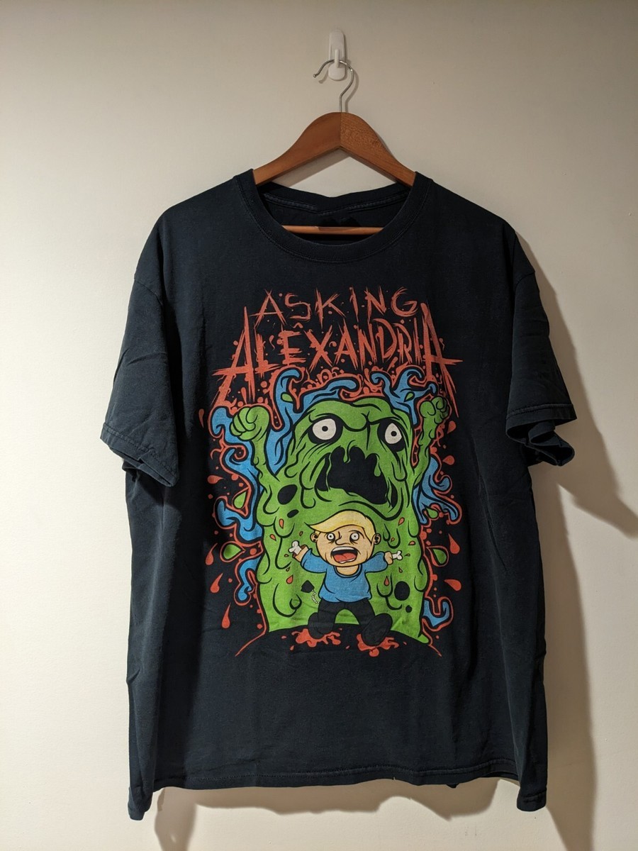 VTG Asking Alexandria Stand Up And Scream Monster Cotton Black T Shirt AG842