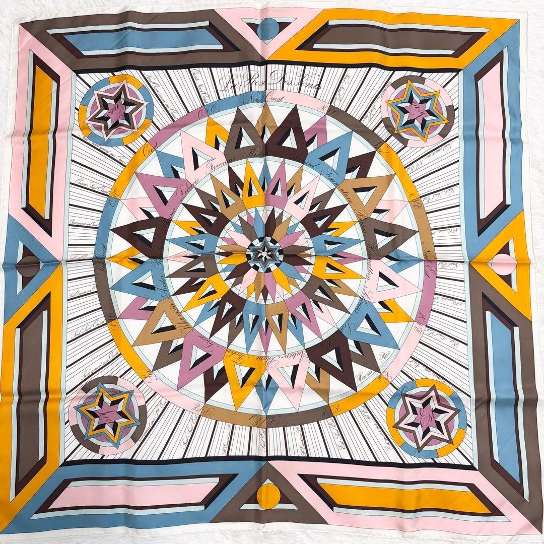 HERMES Carre 90 La Rose Des Vents Compass Rose