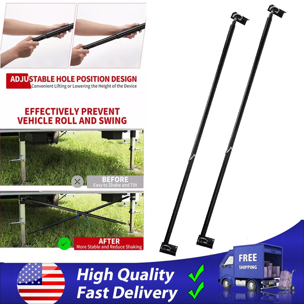 Adjustable Lower X-Brace Trailer 5th Wheel Stabilizer Landing Cross Brace A++++