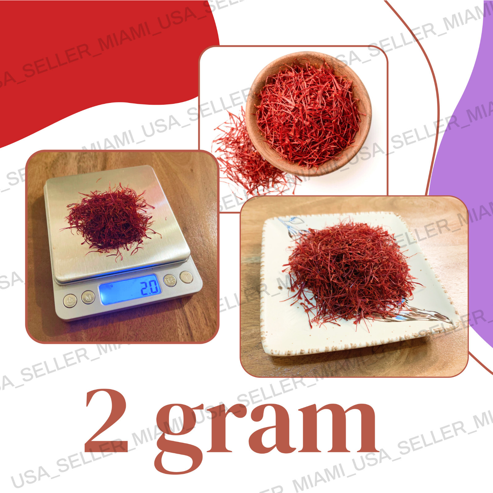 Organic Red Saffron Finest Pure Premium Spices Threads Grade A+ Original Genuine