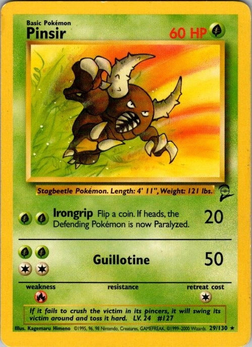 Pinsir 29/130 Base Set 2 Rare LP Pokemon TCG Pinsir 29/130 Base Set 2 Rare LP Pokemon TCG