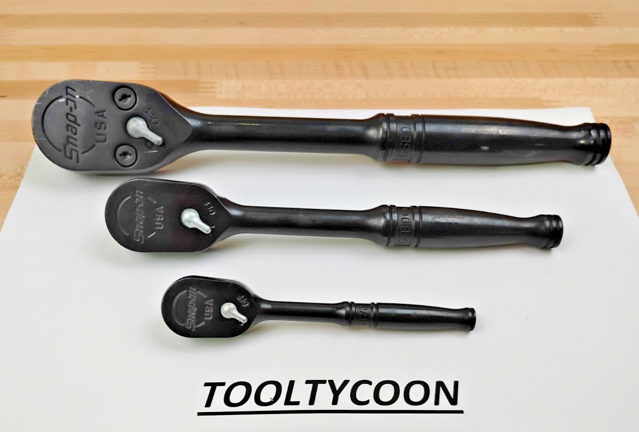 Snap-on Tools NEW 3pc Mix Drive Industrial Finish Fixed Head Ratchet Set RATG80 Snap-on Tools NEW 3pc Mix Drive Industrial Finish Fixed Head Ratchet Set RATG80