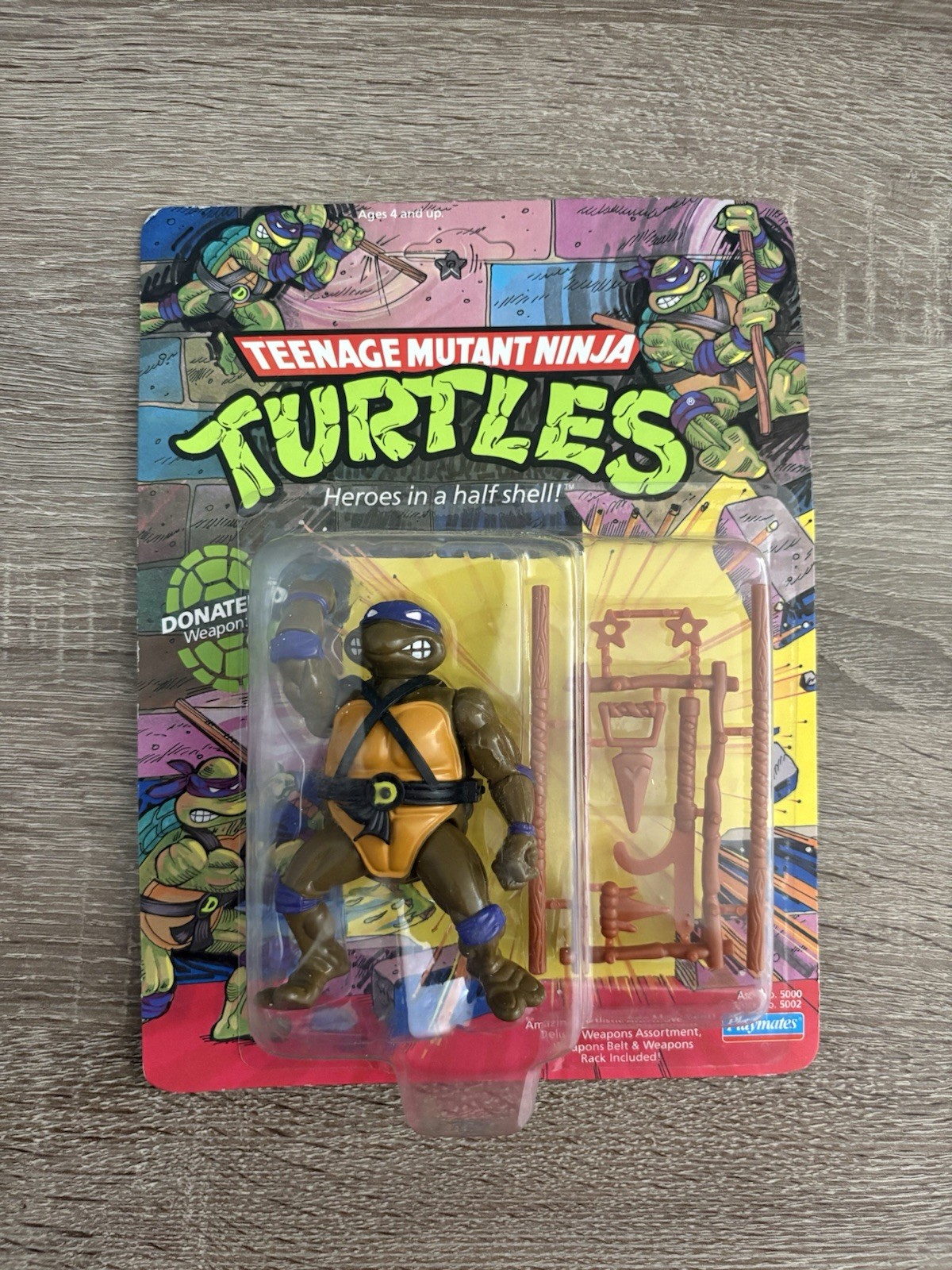 TMNT 1988 Donatello Action Figure Playmates 10-Back Unpunched TMNT 1988 Donatello Action Figure Playmates 10-Back Unpunched