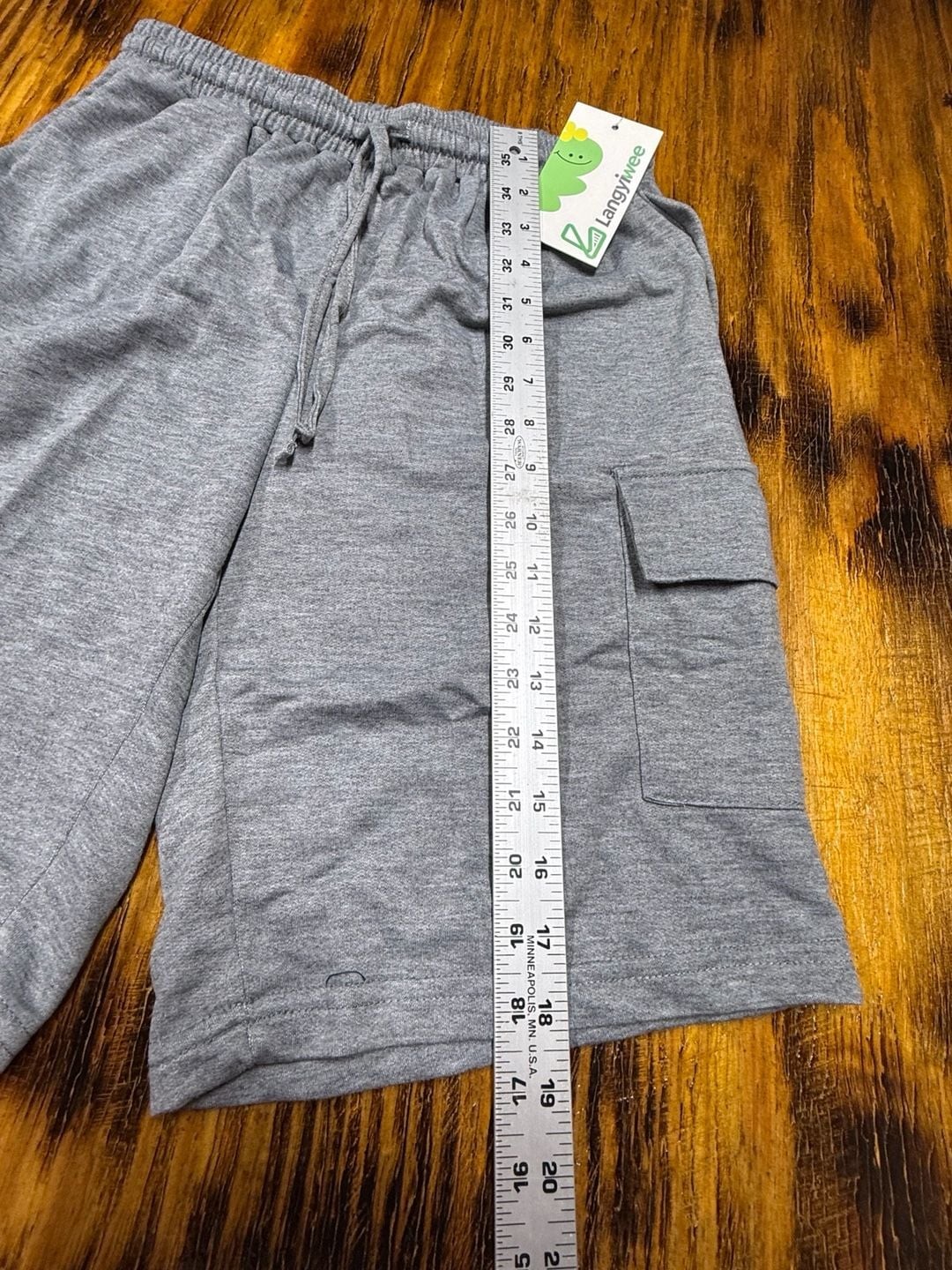 Langyiwee Cargo Sweat Shorts Grey Drawstring Langyiwee Cargo Sweat Shorts Grey Drawstring