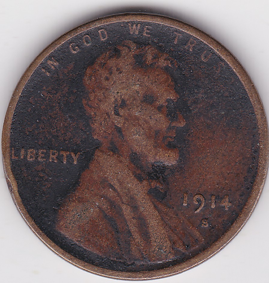 1914 S Lincoln Wheat Cent, Key early date of series with problems 1914 S Lincoln Wheat Cent, Key early date of series with problems
