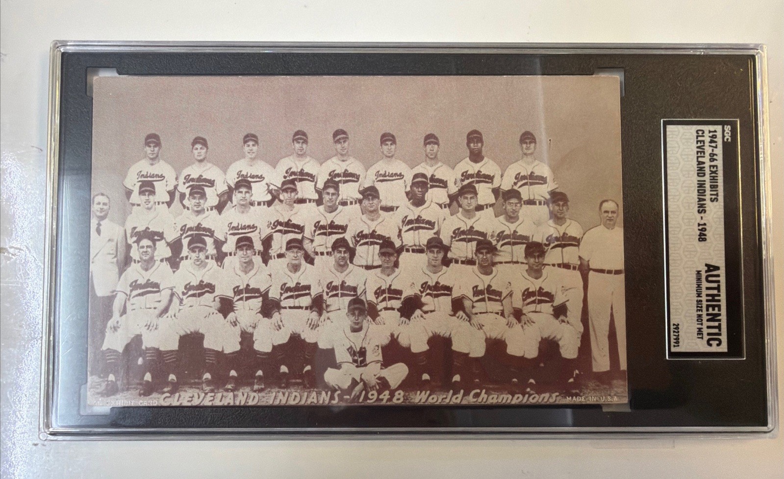 1947-66 Exhibits Cleveland Indians World Championship Team Satchel Paige SGC “A”
