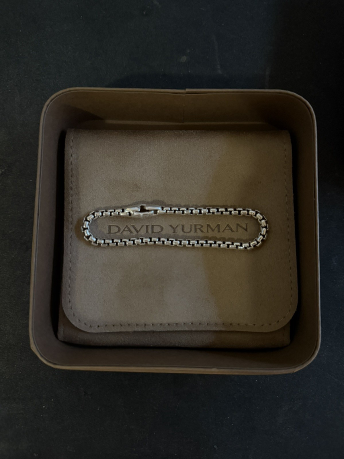 David Yurman 3.6mm Box Chain Bracelet 925 (7 inch) w/ Pouch/Box