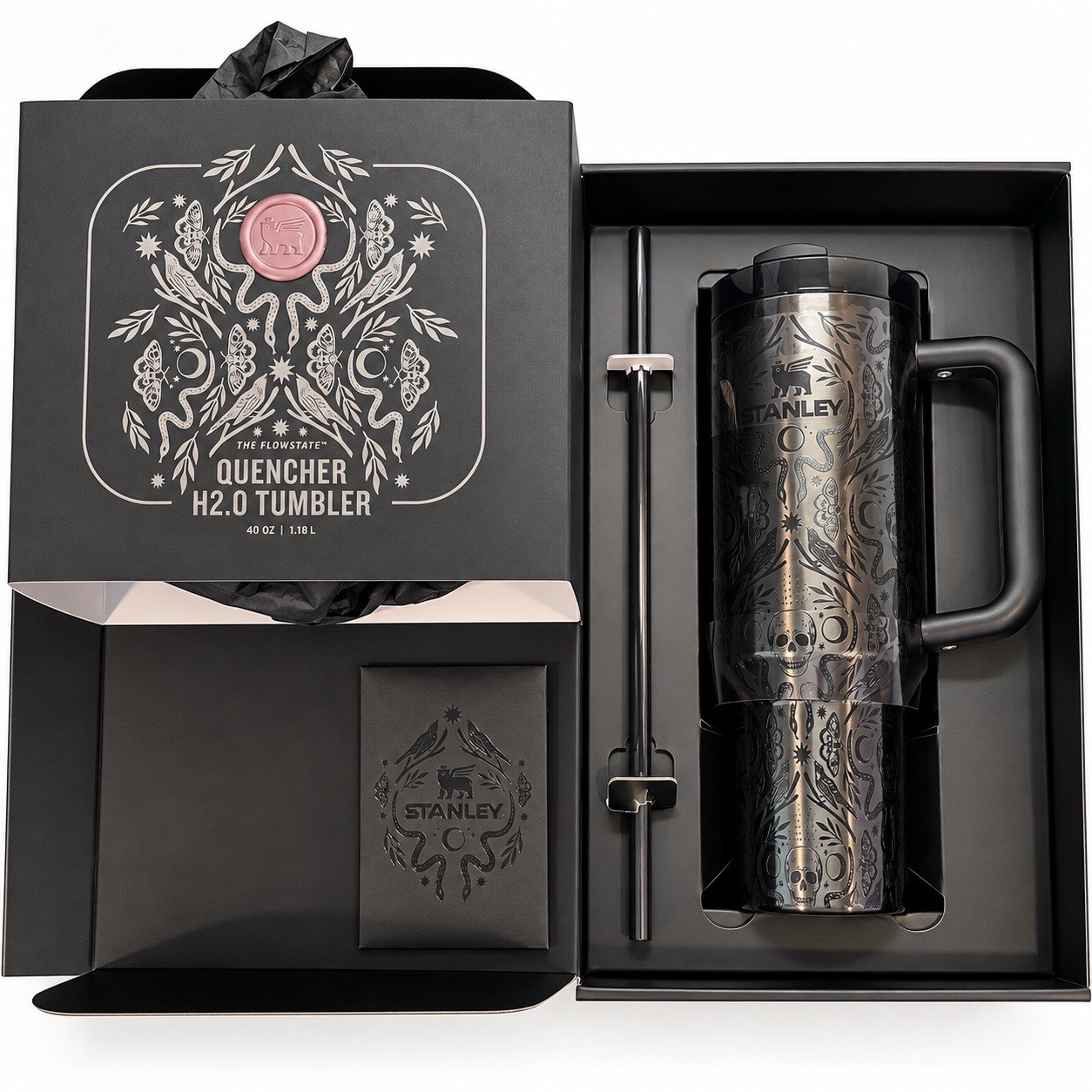 Stanley Quencher H2.0 40 oz Deadly Damask Halloween Tumbler NEW Limited Edition