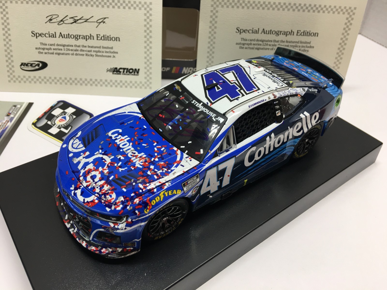 RICKY STENHOUSE JR DUAL  AUTOGRAPHED #47 KROGER 2023 DAYTONA 500 WIN 1/24 ELITE