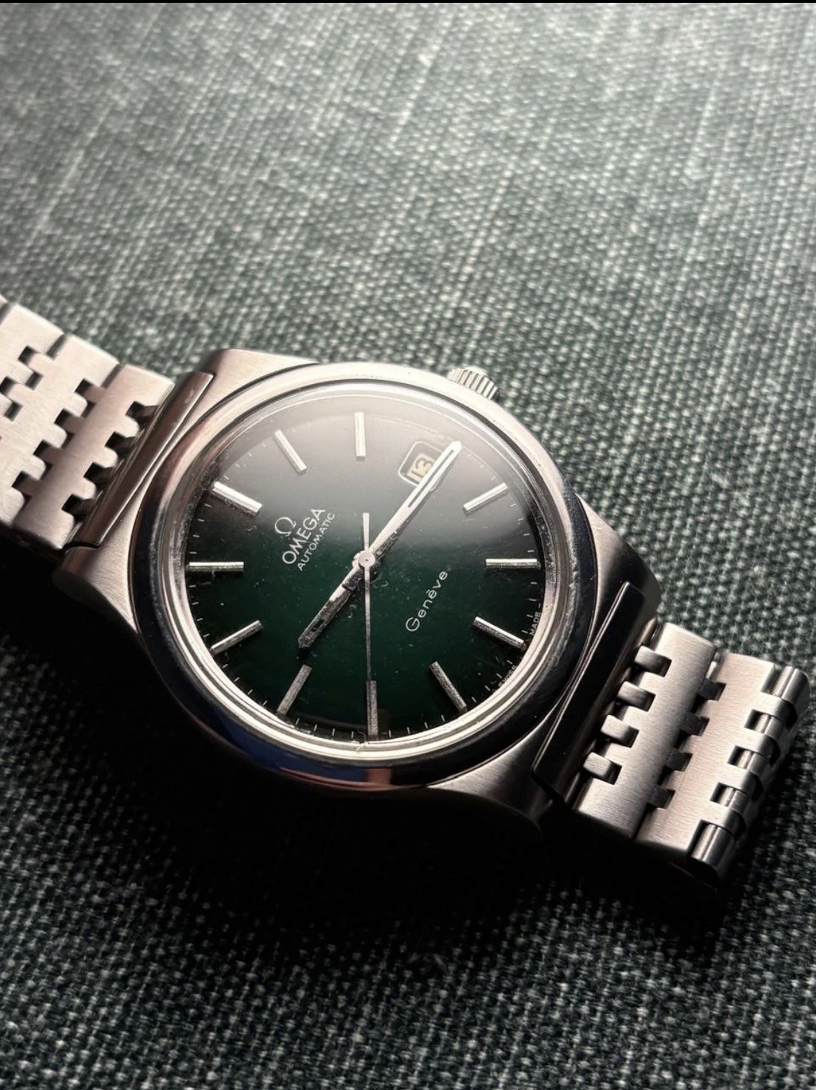 Omega Geneve Automatic Date Green Dial Mens Wrist Watch cal.1012 ref.1660168