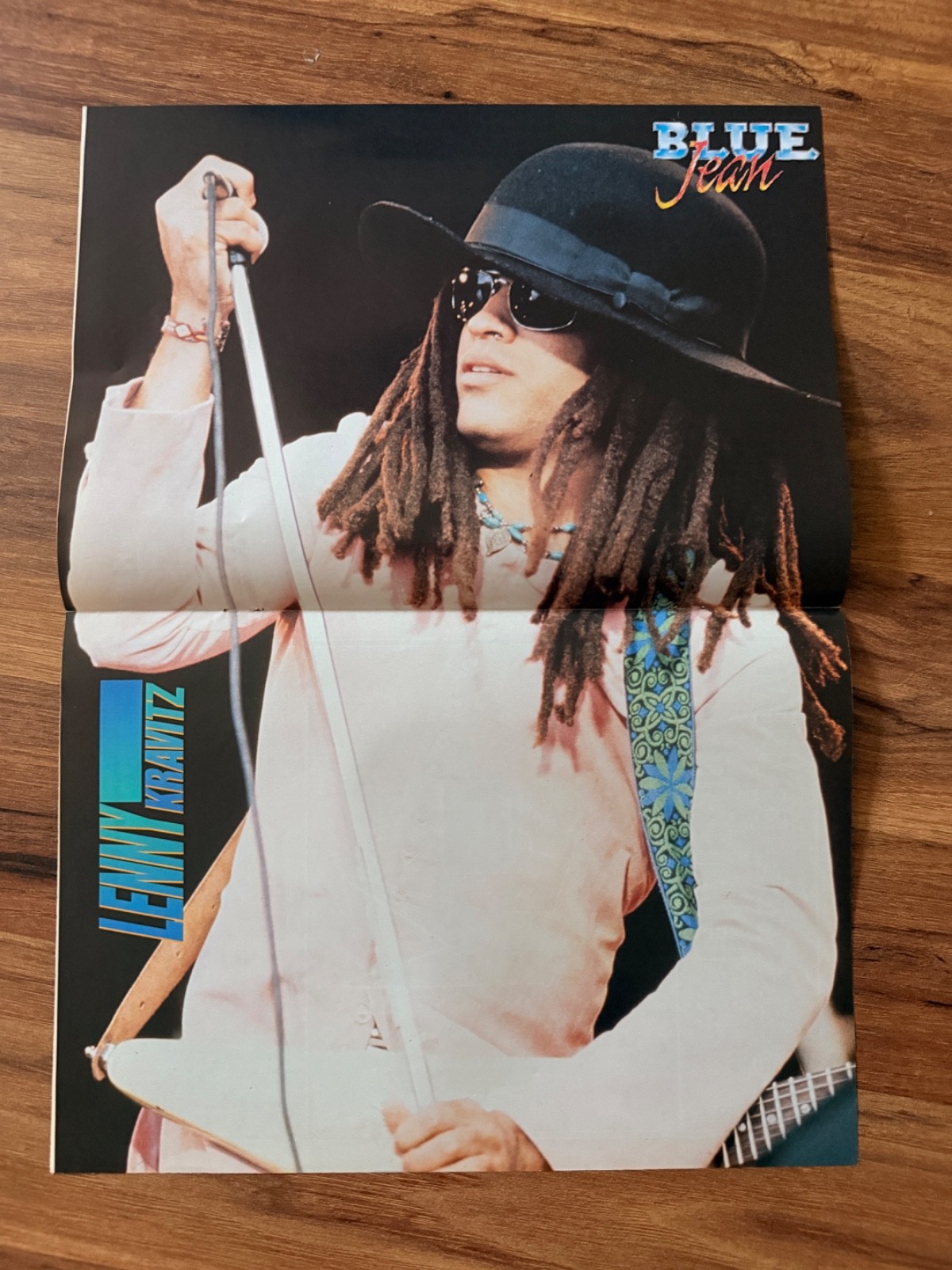 Lenny Kravitz Vintage Turkish Blue Jean Magazine Poster Rare Rock Collectible