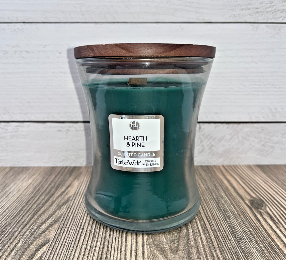 NEW WoodWick Hearth & Pink Hourglass Candle 10 oz Christmas Green Holiday Candle
