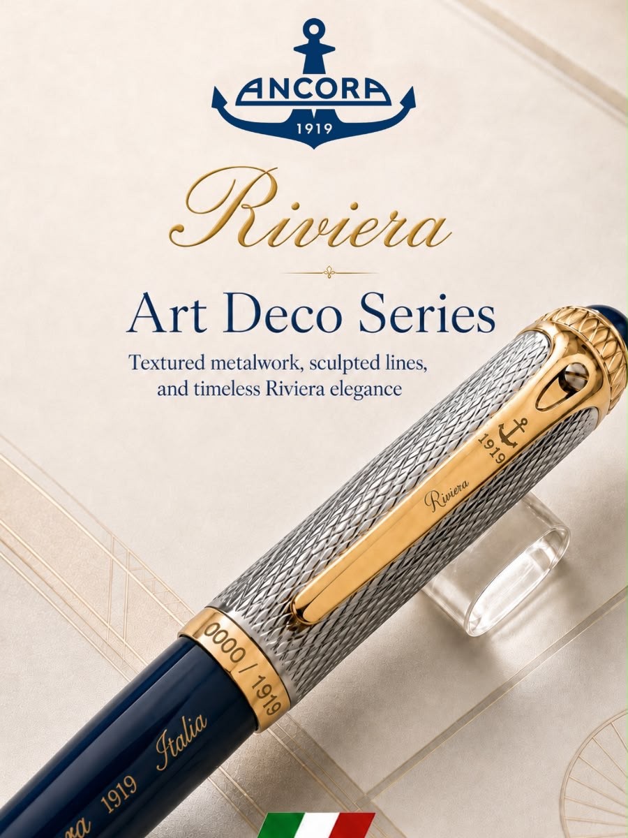 Ancora Riviera Limited Edition Pen set of 3 Leather Ancora Notebooks A4 A5 A6