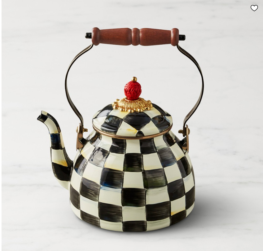 MacKenzie-Childs Courtly Check Tea Kettle Stovetop Teapot Kitchen Cookware MacKenzie-Childs Courtly Check Tea Kettle Stovetop Teapot Kitchen Cookware