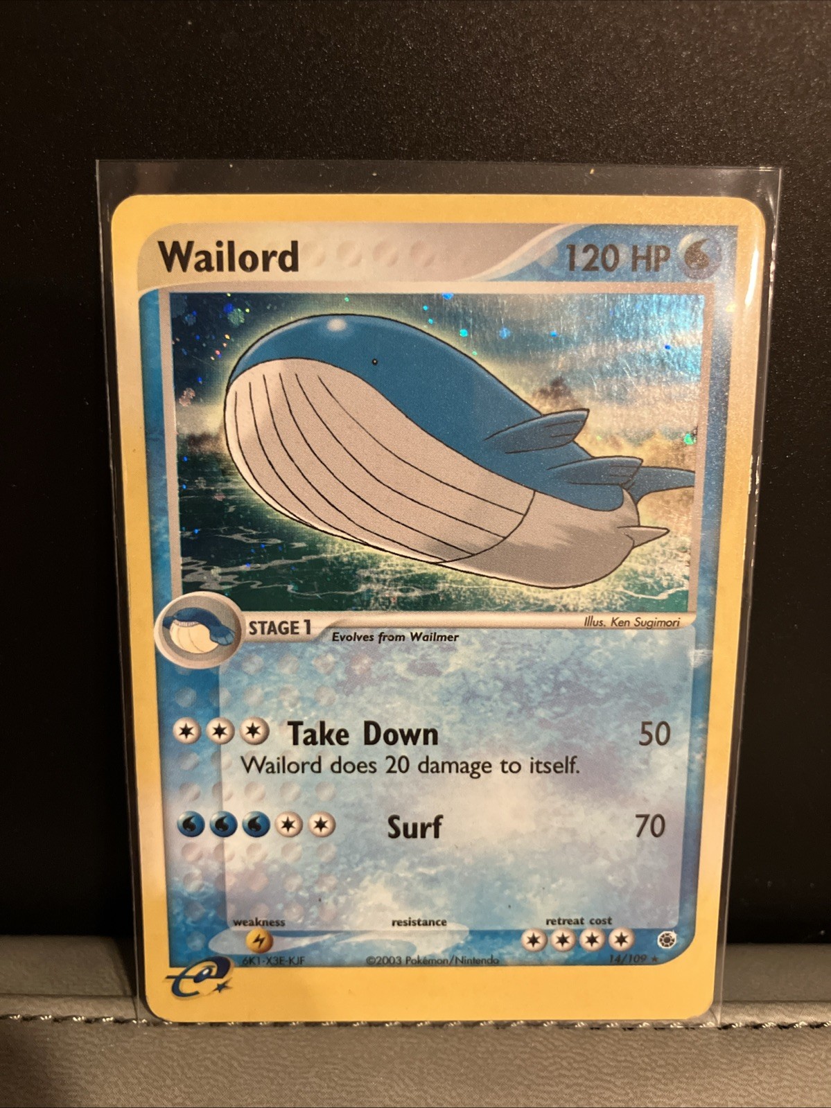 Pokémon TCG Holo Ultra Rare Wailord 14/109 EX Ruby and Sapphire 2003 MP