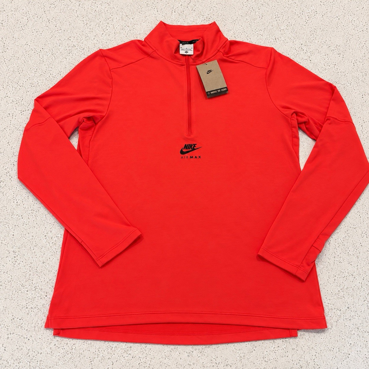 NIKE DRI-FIT AIR MAX 1/4 ZIP LONG SLEEVE RUNNING TOP RED MEN’S MEDIUM FQ2206-635