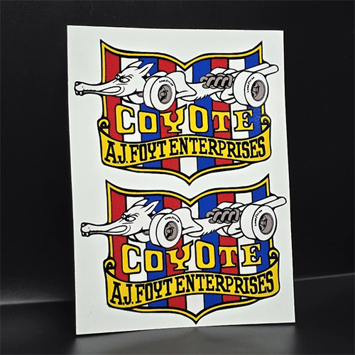 COYOTE AJ FOYT (Pair) Vintage Style DECALs, Vinyl car STICKERs, hot rod, racing