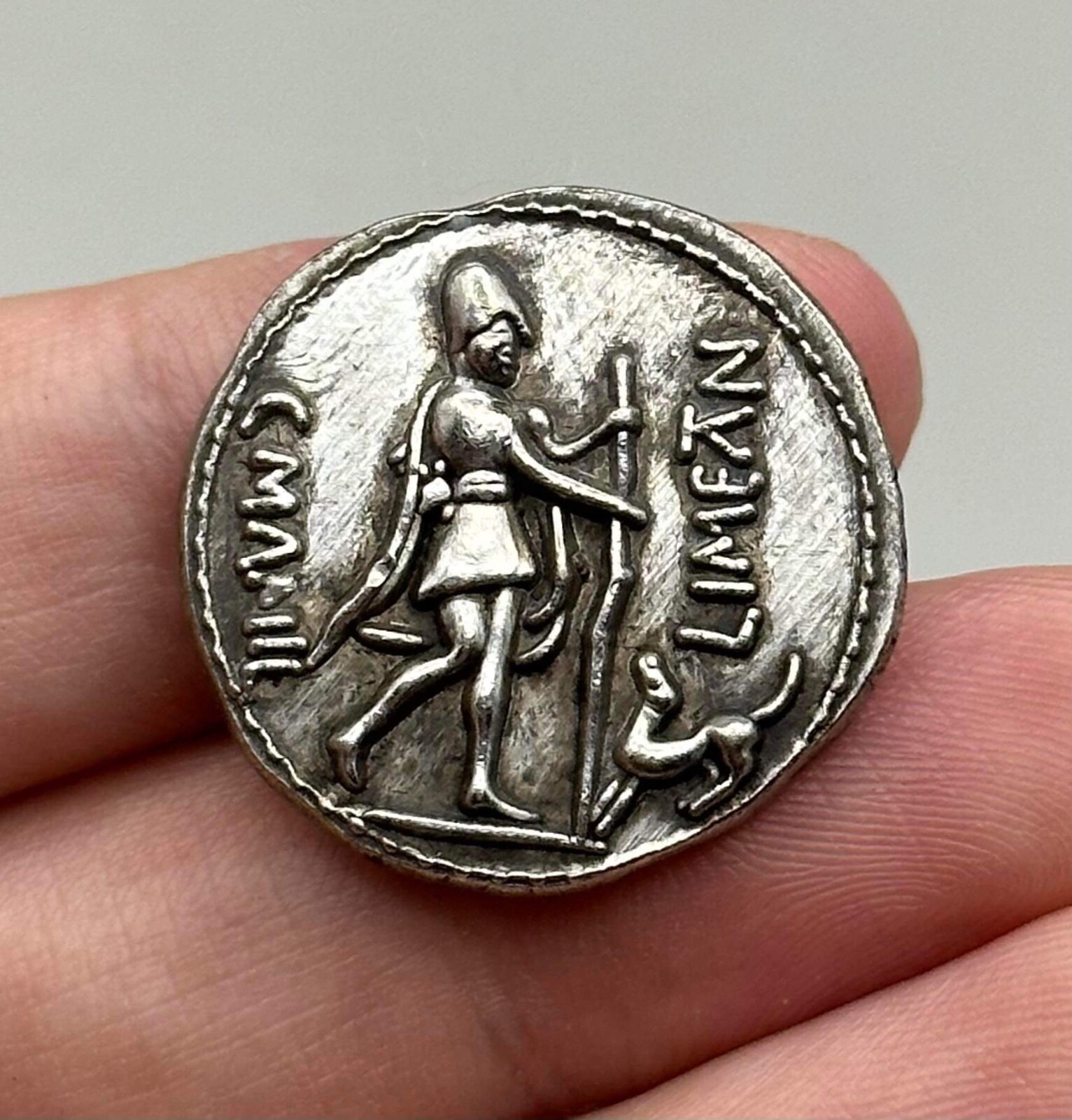 rare unidentified ancient kushan solid ar silver hammered drachm coin