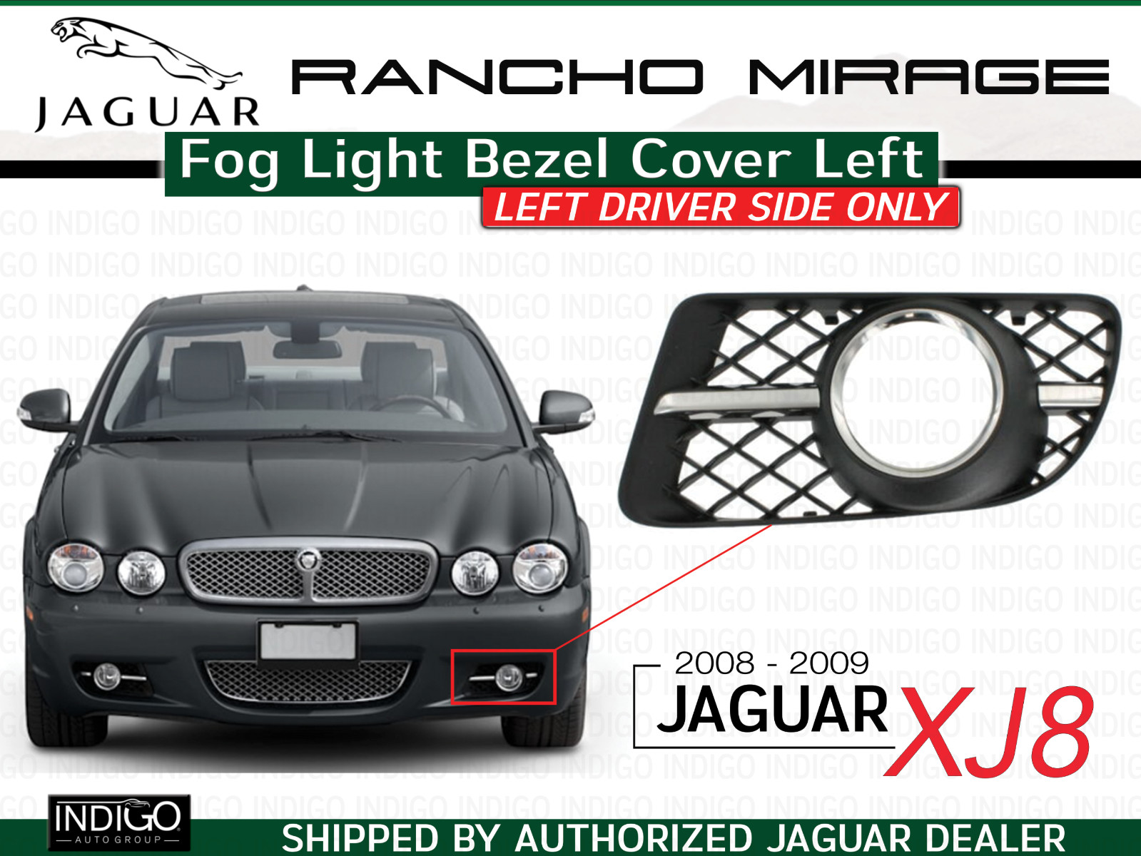 JAGUAR GENUINE OEM 08-09 XJ8 Fog Light Bezel Cover Left Driver's Side C2C39655