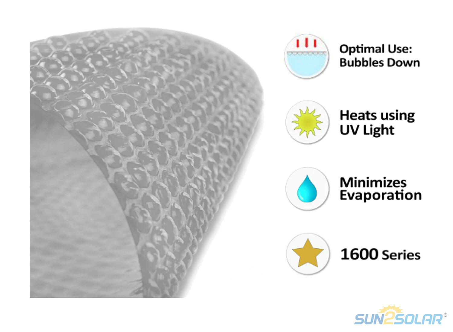 Sun2Solar 1600 Series Clear Rectangle Swimming Pool Solar Covers - (Choose Size) Sun2Solar 1600 Series Clear Rectangle Swimming Pool Solar Covers - (Choose Size)