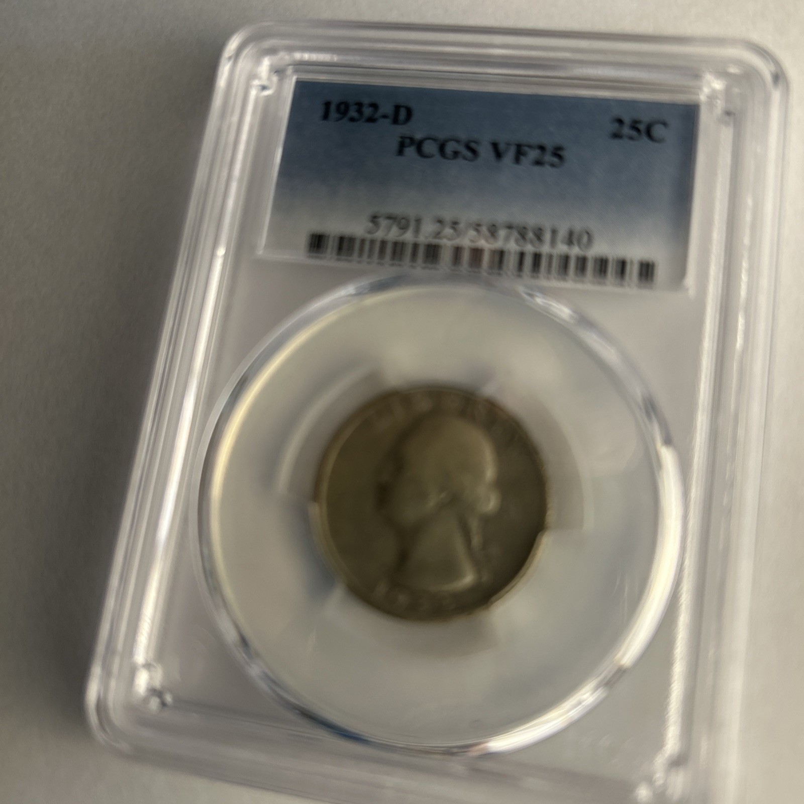 1932 D WASHINGTON QUARTER PCGS VF25