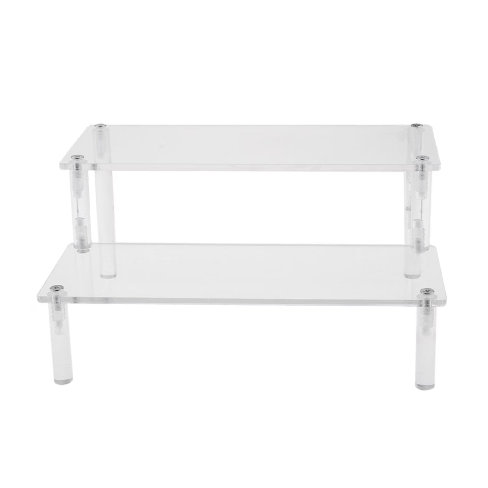 2 Tier Acrylic Display Risers Large Perfume Organizer Stand Clear Cupcake Holder
