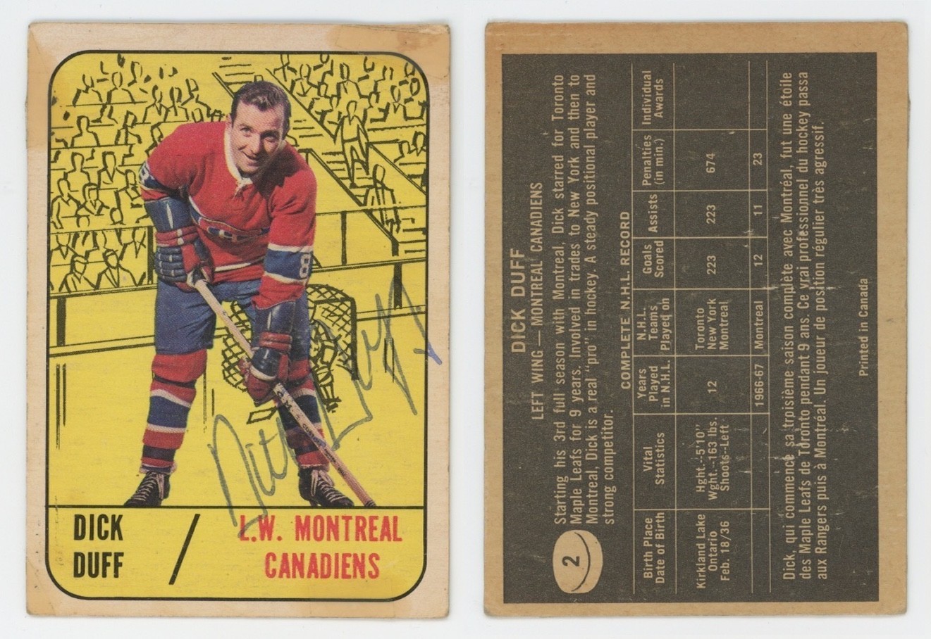 1967-1968 OPC O-PEE-CHEE Montreal Canadiens Hockey Cards Mostly Signed 1967-1968 OPC O-PEE-CHEE Montreal Canadiens Hockey Cards Mostly Signed