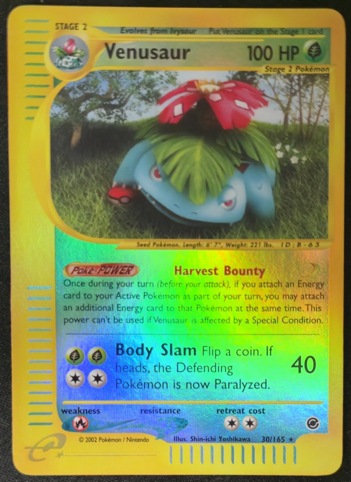 Venusaur 30/165 Expedition Base Reverse Holo Rare E Reader Pokémon TCG 2002 LP