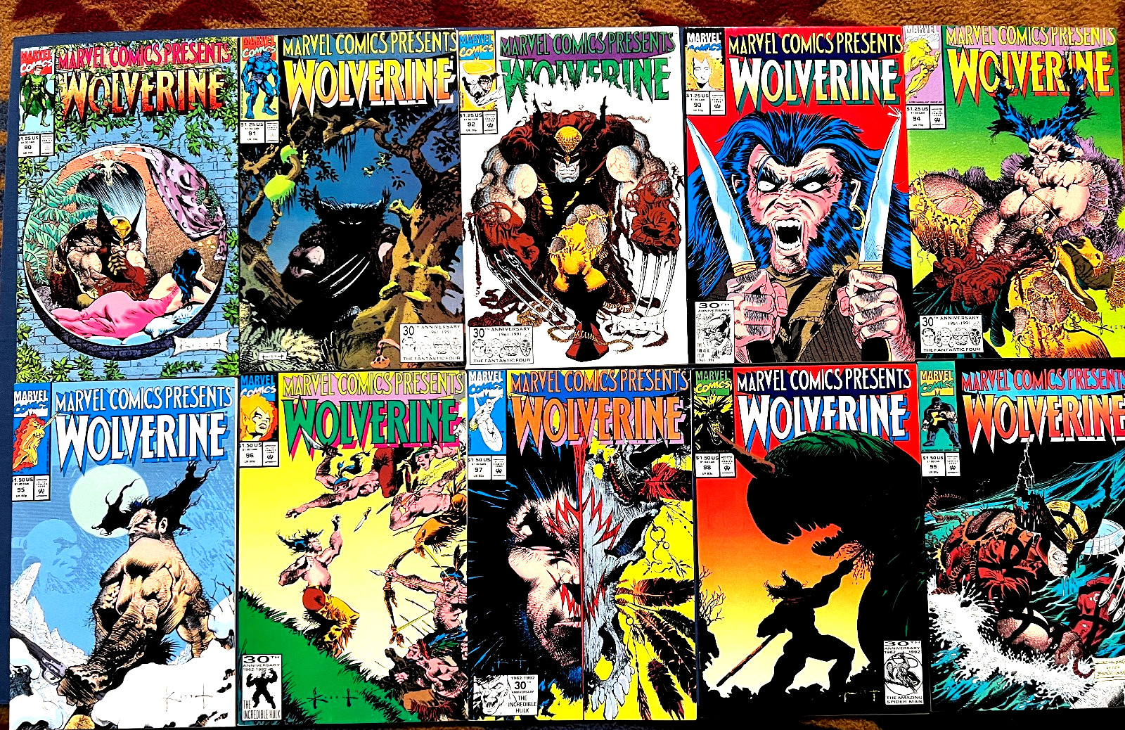 Marvel Comics Presents Wolverine #90, 91, 92, 93, 94, 95, 96, 97, 98, & 99. Lot