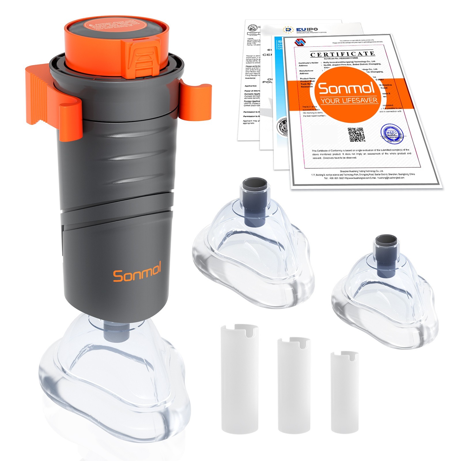 Sonmol Classic First Aid Kit with 3 Masks | Wall Mountable | 33 kPa Suction