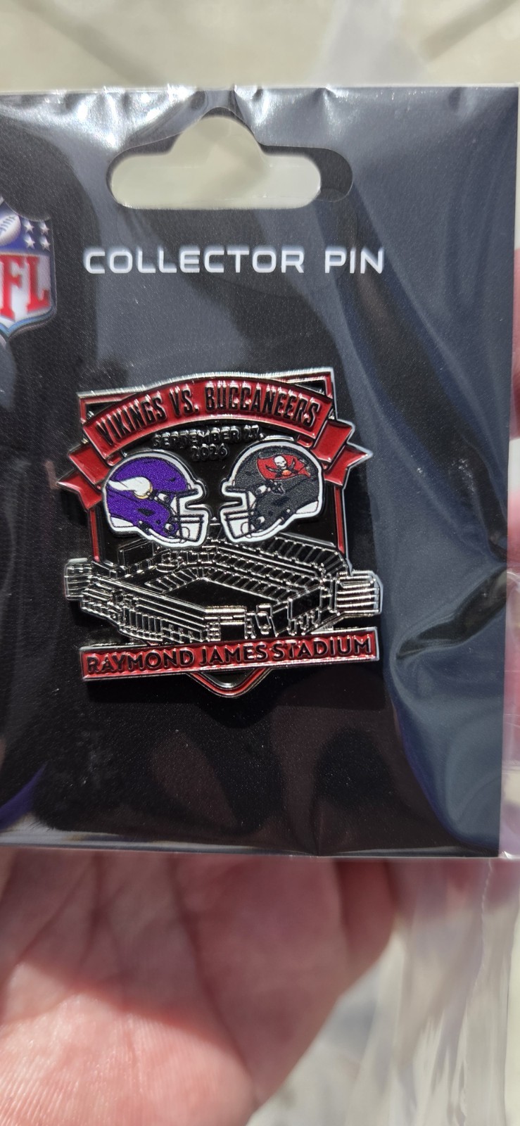 NFL Collector Pin Minnesota Vikings vs Tampa Bay Buccaneers Sept 27 2026 NFL Collector Pin Minnesota Vikings vs Tampa Bay Buccaneers Sept 27 2026