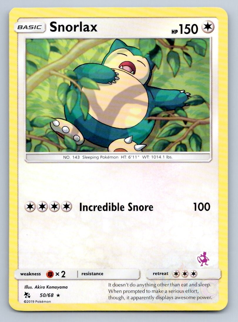 Pokemon Snorlax - 50/68 (Mewtwo Stamped) Battle Academy BTA P 050/068 NM