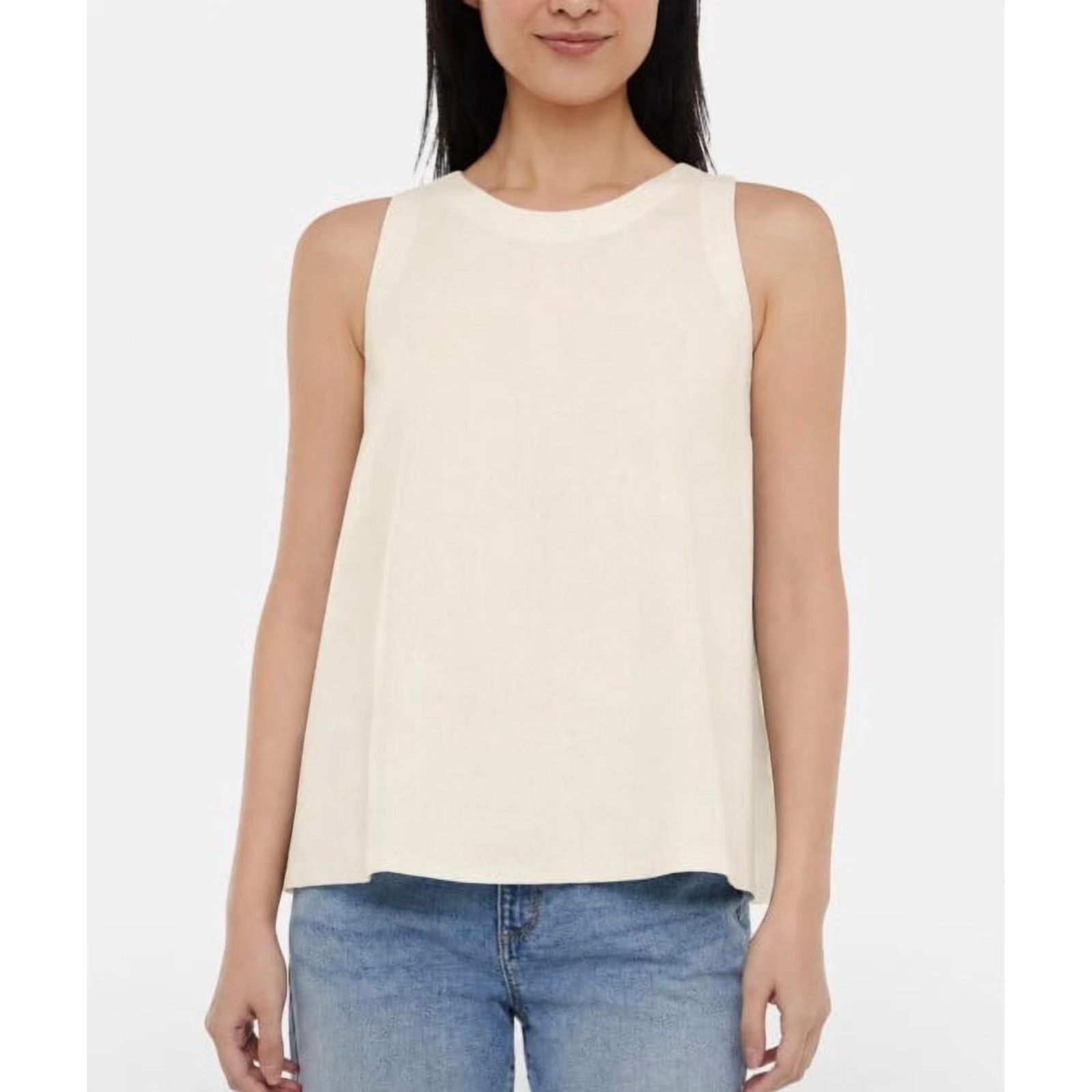 Banana Republic Women Cream Linen Rayon Sleeveless Shell Top Size M Banana Republic Women Cream Linen Rayon Sleeveless Shell Top Size M