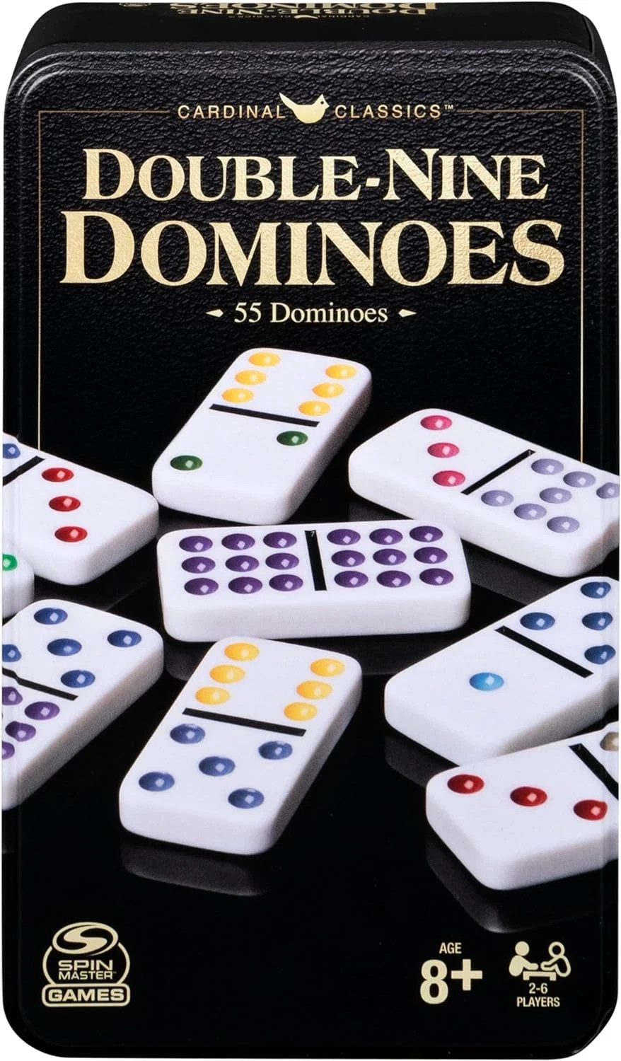Cardinal Classics Double Nine Dominoes Set in Storage Tin, Classic Game