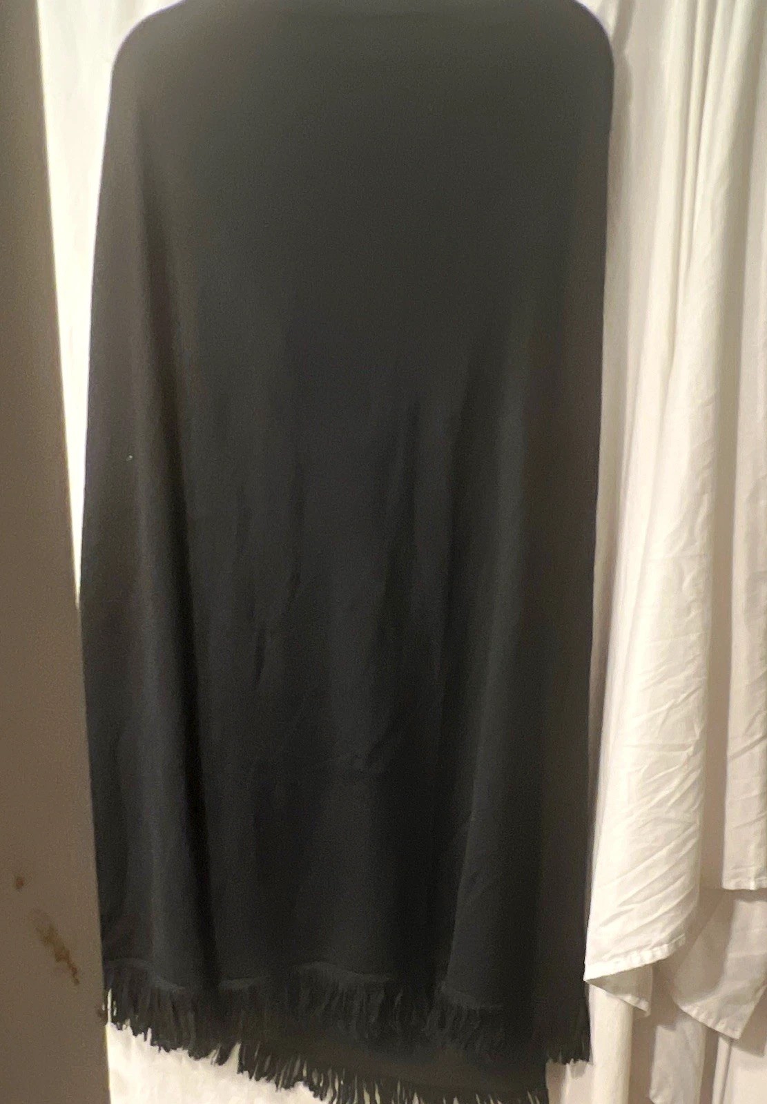 Dialogue Black Knit Fringe Maxi Skirt Merino Wool Acrylic Elastic Waist 2X Dialogue Black Knit Fringe Maxi Skirt Merino Wool Acrylic Elastic Waist 2X