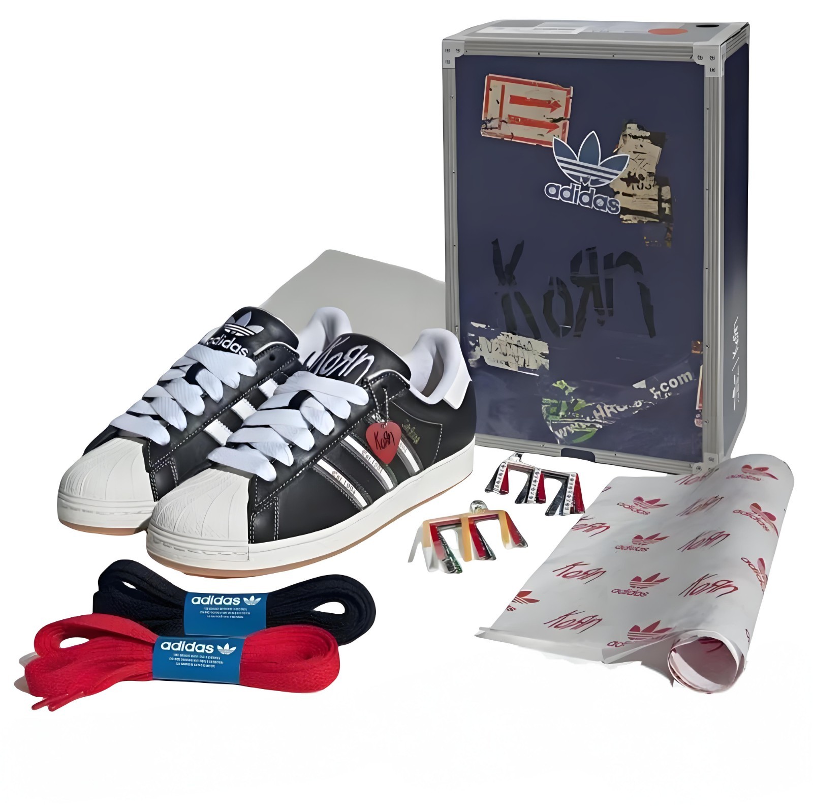 IH1313 Korn adidas Originals Superstar Core Black White Better Scarlet (Men's)