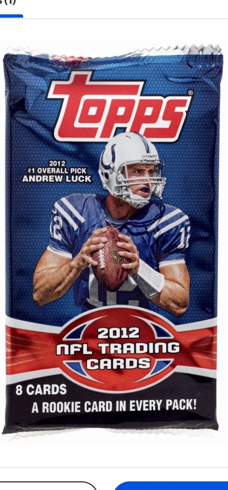 Topps 2012 NFL Football Trading Cards Sealed Pack 8 Cards Andrew Luck Rookie Topps 2012 NFL Football Trading Cards Sealed Pack 8 Cards Andrew Luck Rookie