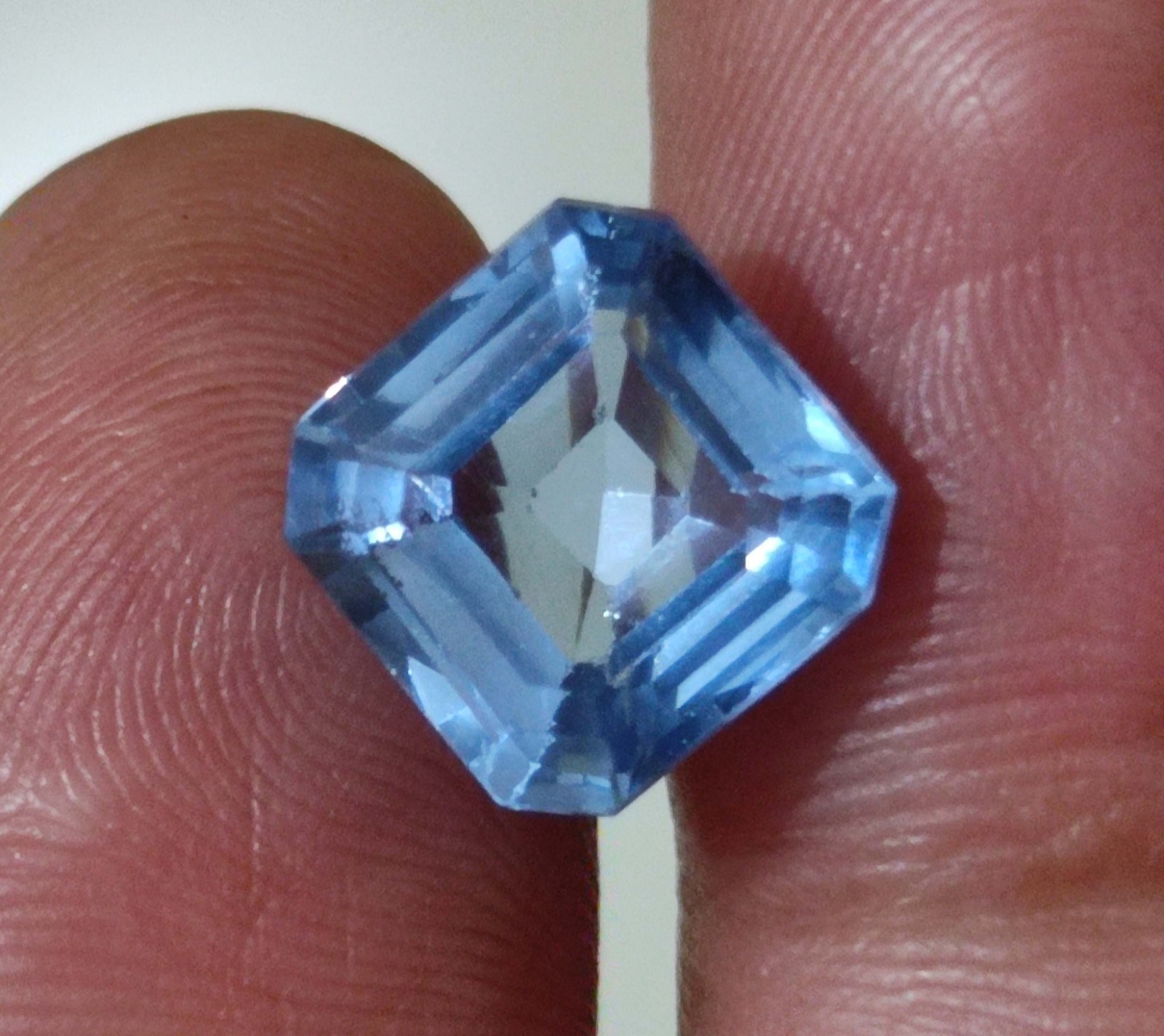 A+ Excellent Asscher  5.75 Ct Loose Gemstone Brazilian Natural  Blue Aquamarine
