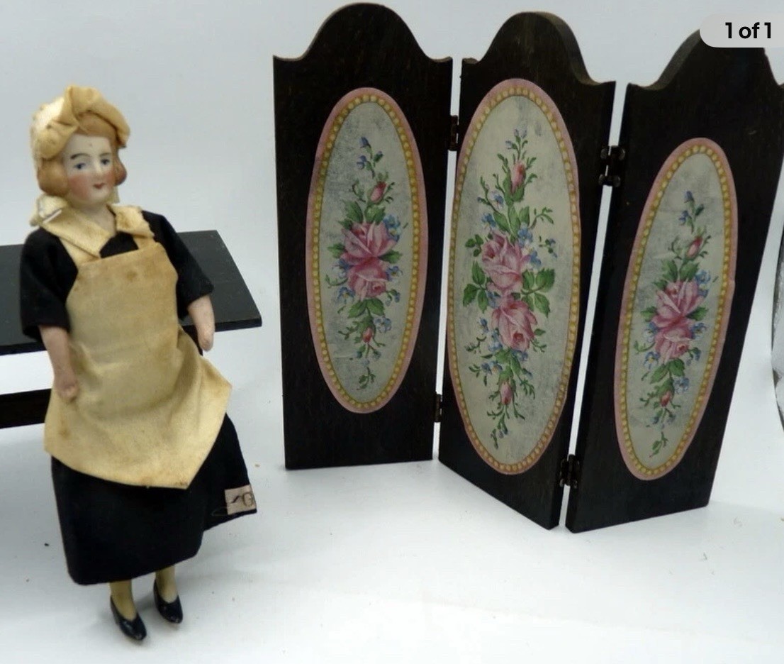 Vintage 1920s TYNIETOY Room Divider SCREEN 1:12 Dollhouse Miniature Vintage 1920s TYNIETOY Room Divider SCREEN 1:12 Dollhouse Miniature