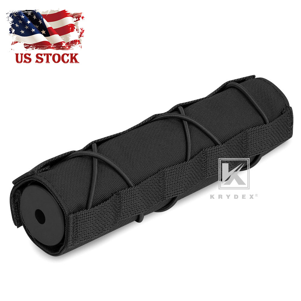 KRYDEX 7in 18cm Suppressor Cover Tactical Protector Sleeve Wrap Airsoft Black