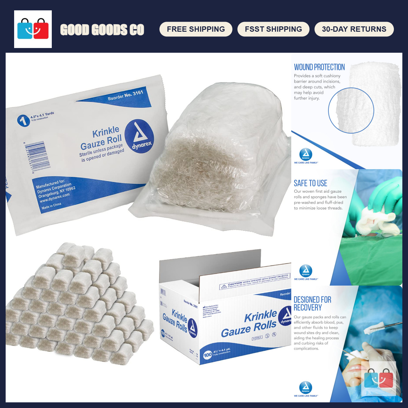 Ultra-Absorbent Sterile Gauze Rolls - 4.5\ Ultra-Absorbent Sterile Gauze Rolls - 4.5\