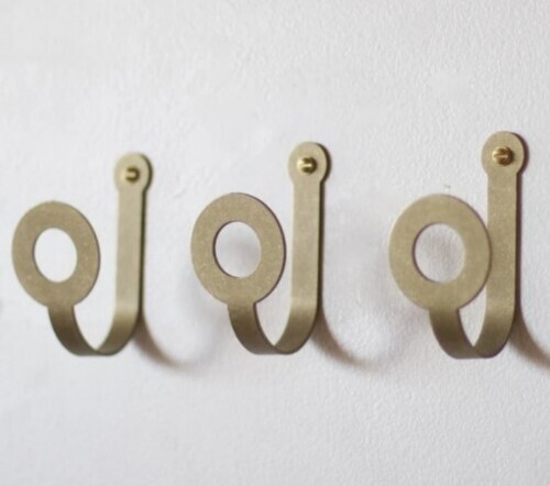 Set of 6 Vintage Solid Brass Wall Hooks Decorative Towel Coat Hanger DIY Hardwar