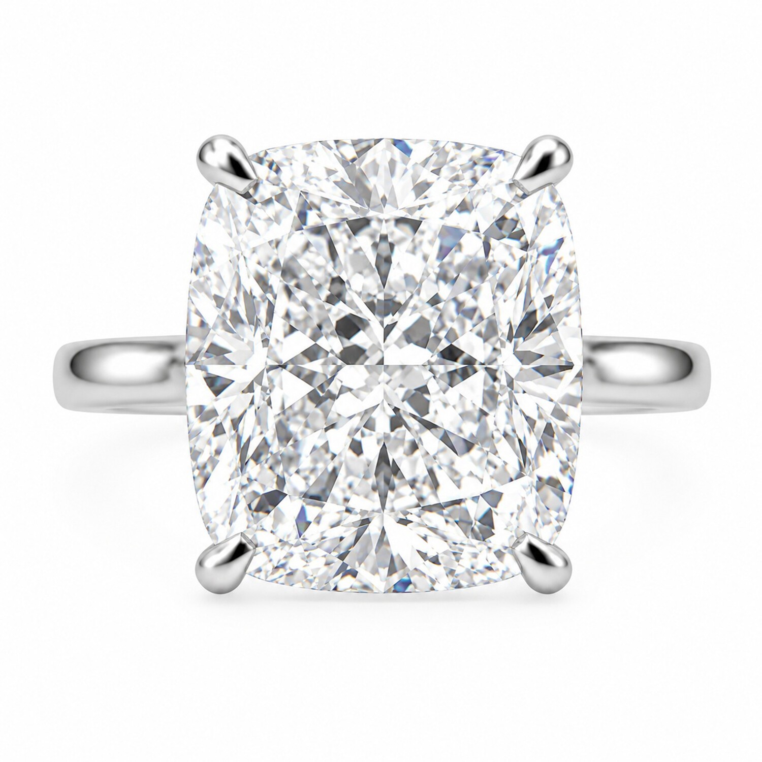 10 Ct Certified Gorgeous E VVS2 Diamond Ring In 925 Silver Prong Setting