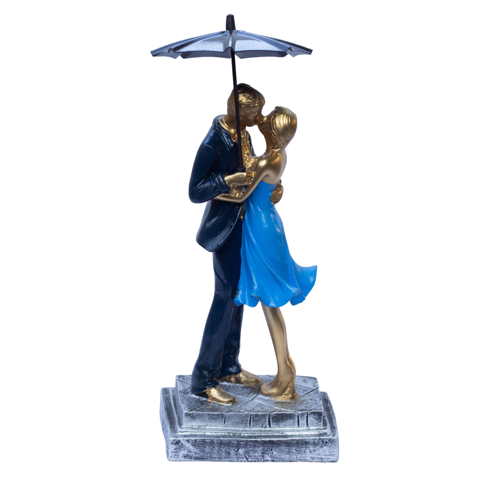 KRAFTSKALA Romantic Couple with Umbrella – Intricately Designed Love Statue