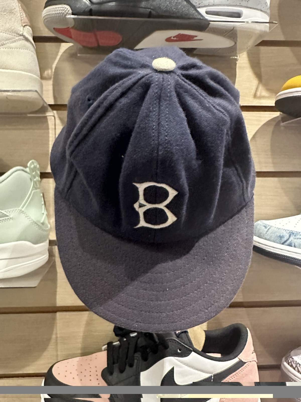 Vtg Brooklyn Dodgers Hat Cap Cooperstown BallCap Co NO TAG Wool Leather Band