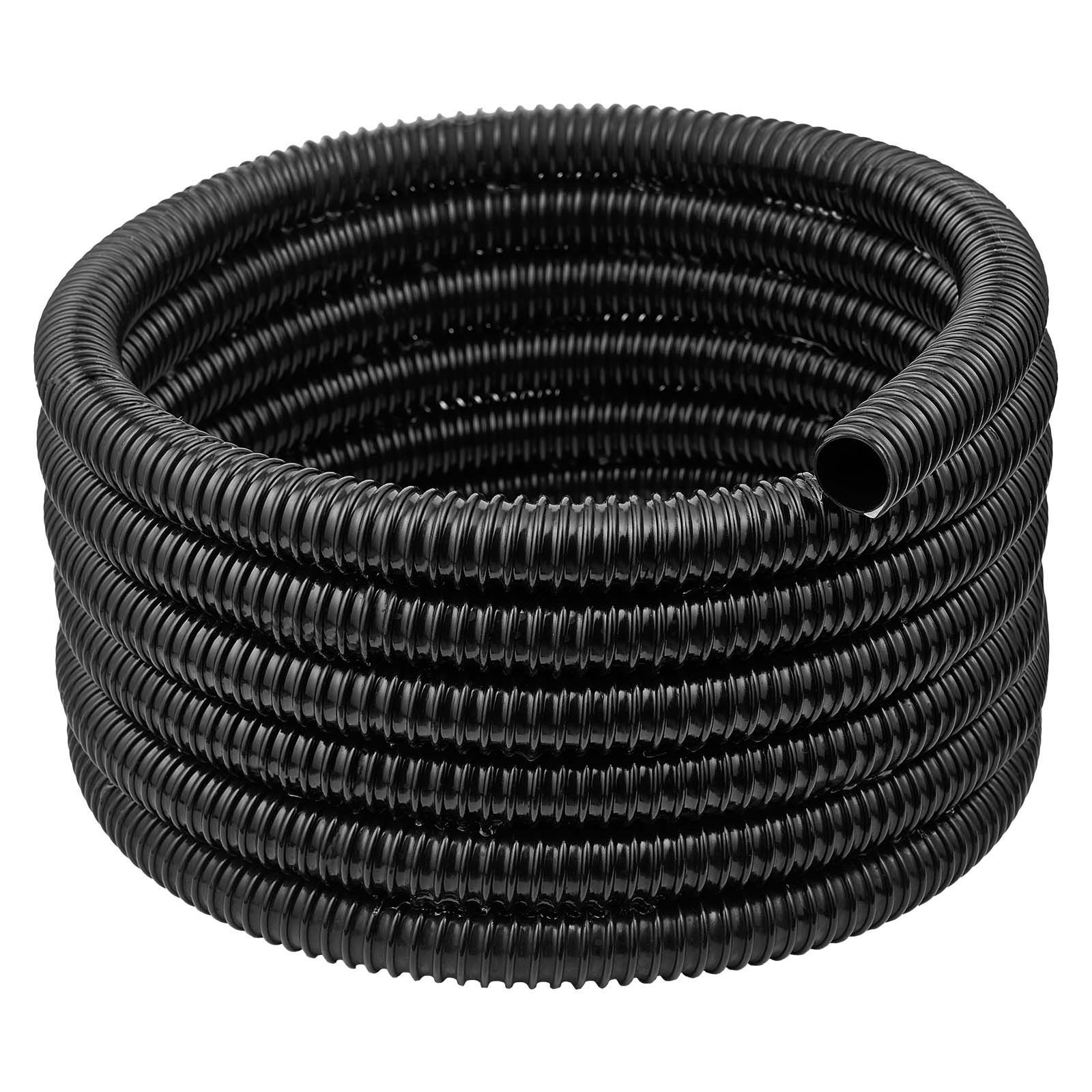 21 ft Corrugated Pond Tubing, 1 inch Inner Diameter, Flexible PVC Hose