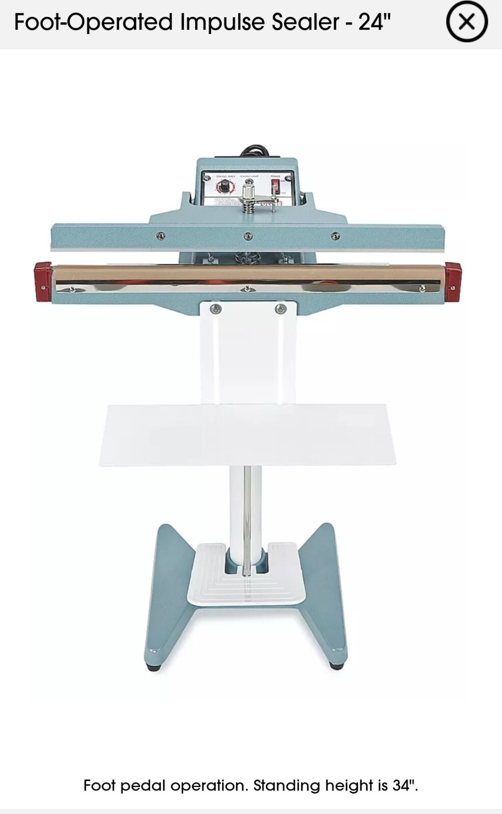 BRAND NEW (QTY4)- Uline Foot-Operated Impulse Sealer H-86 - 24\
