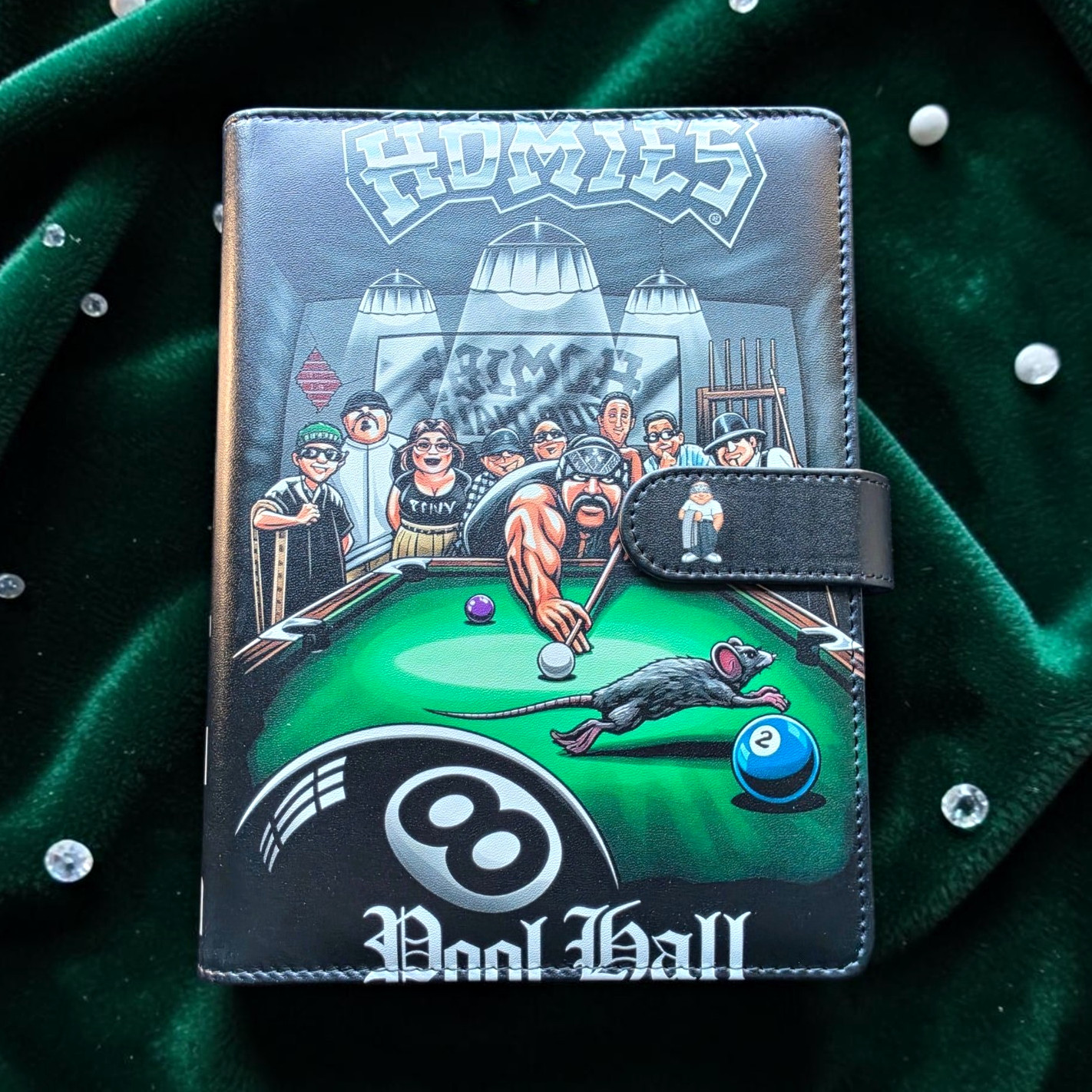 A5 Size HOMIES Pool Hall Ring Binder Planner Organizer Snap Strap Closure Cover A5 Size HOMIES Pool Hall Ring Binder Planner Organizer Snap Strap Closure Cover