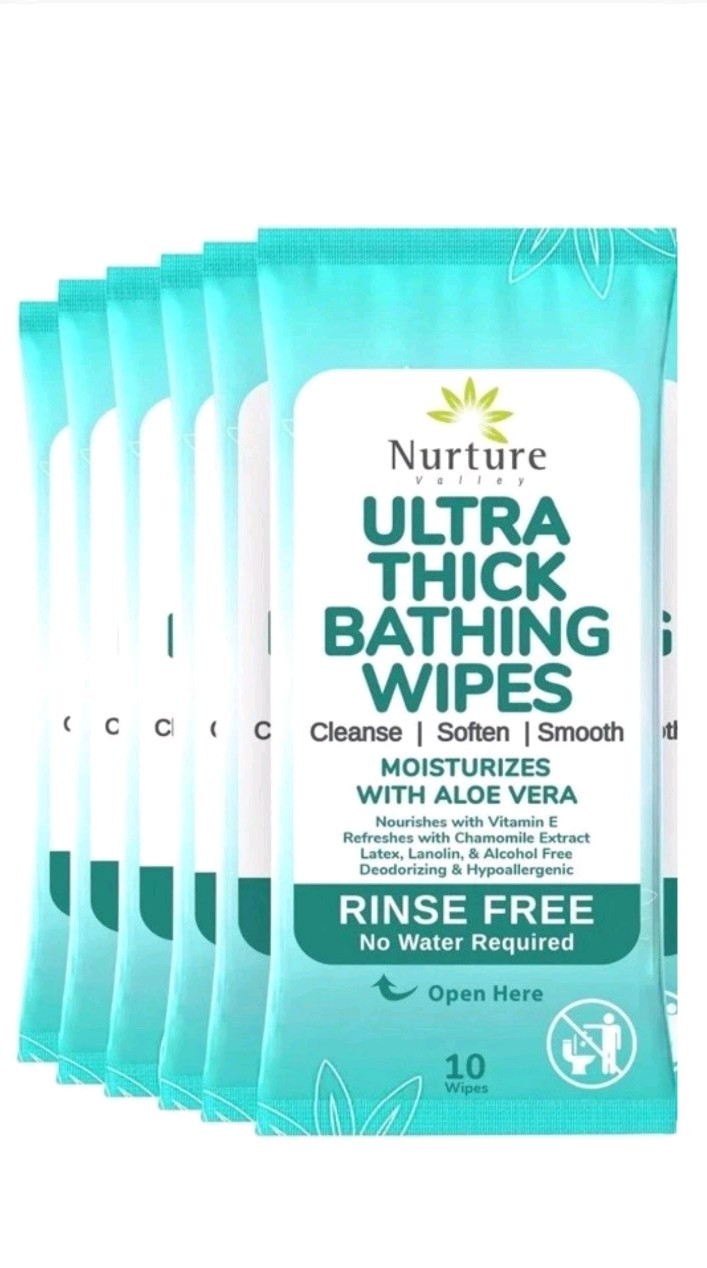 Nurture XL Ultra Thick Body Wipes for Adults w/Aloe - 60 Extra Large Disposable